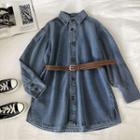 Belted Denim Shirtdress Blue - One Size