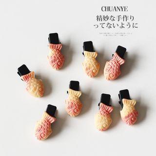 Set Of 8: Fish Hair Clip 01# - Set Of 8 - Pink & Light Coffee - One Size