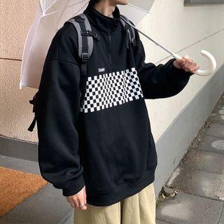 Checkered Panel Sweatshirt
