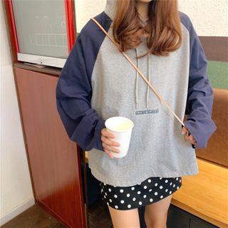 Contrast Color Lettering Oversize Hoodie