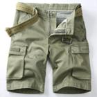 Belted Lettering Cargo Shorts