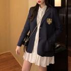 Applique Blazer / Long-sleeve Shirt Dress