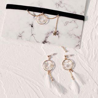 Freshwater Pearl Pendant Choker / Dangle Earring