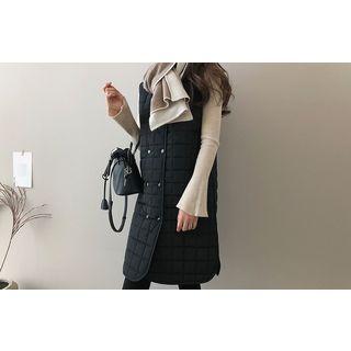 Double-breasted Quilted Long Vest