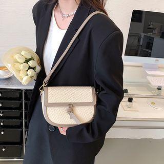 Contrast Trim Saddle Crossbody Bag