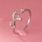 Bow Sterling Silver Open Ring 1pc - Silver - One Size
