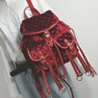 Velvet Drawstring Backpack