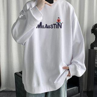 Print Round-neck Thick Sweatshirt