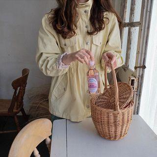 Drawstring-waist Safari Jacket Yellow - One Size