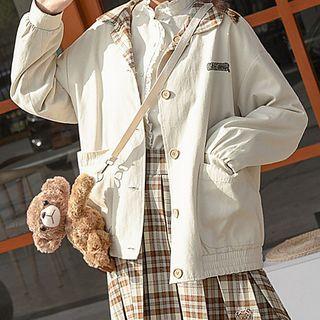 Two-way Plain Gingham Jacket