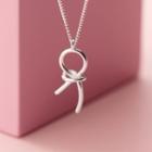 925 Sterling Silver Knot String Pendant Necklace Silver - One Size