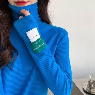 Cuff-details High-neck Knit Top In 6 Colors