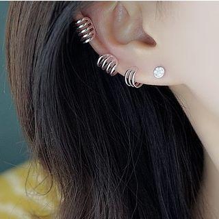 925 Sterling Silver Layered Cuff Earring