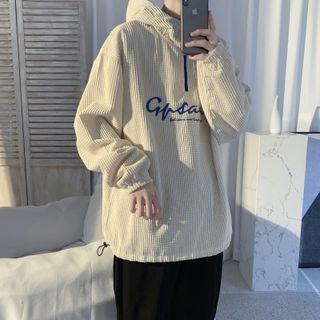 Lettering Zip-front Pullover