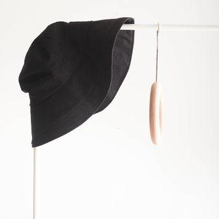 Plain Linen Bucket Hat Black - One Size