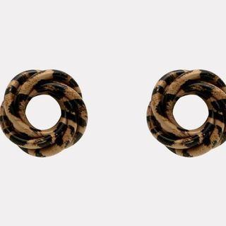 Leopard Print Hoop / Open Hoop Earring (various Designs)