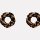 Leopard Print Hoop / Open Hoop Earring (various Designs)