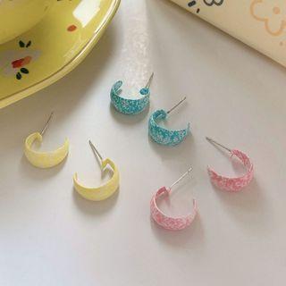 Print Alloy Open Hoop Earring