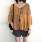 3/4-sleeve Panel Knit Top