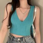 Knit Tank Top Blue - One Size