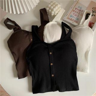 Padded Button Front Knit Camisole