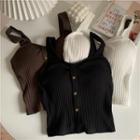 Padded Button Front Knit Camisole