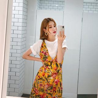 Floral Print Jumper Dress