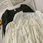 Loose-fit Square-neck Lace Blouse