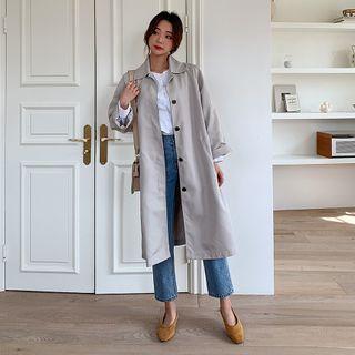 Hidden Button Trench Coat
