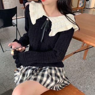 Long-sleeve Knit Collar Dress