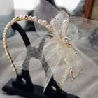 Bow Wedding Headpiece Champagne Gold - One Size