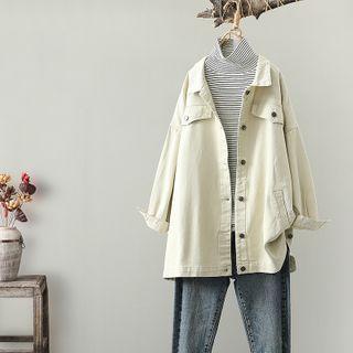 Button-up Denim Jacket Off White - One Size