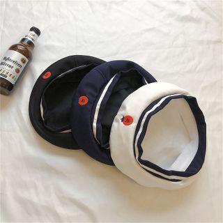 Cartoon Embroidered Contrast Trim Beret