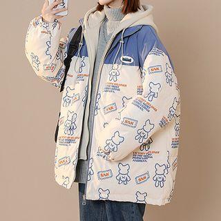 Color Block Printed Padding Jacket