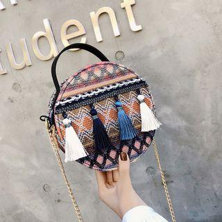 Patterned Taseeled Crossbody Bag