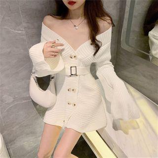 Double-breasted Sweater Dress