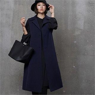 Notched-collar Buttoned Long Vest