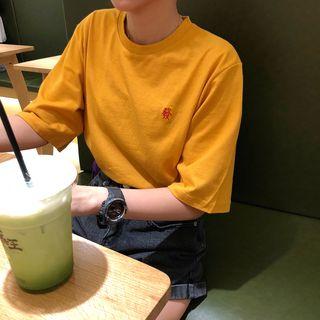 Letter Embroided Short-sleeve T-shirt