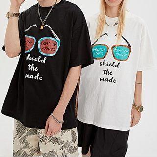 Eyes Print Short-sleeve Top