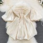 Off-shoulder Drawstring Bandeau Dress