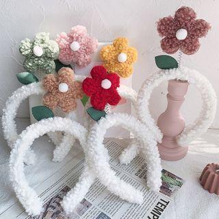 Shearling Flower Face Wash Headband