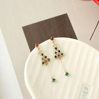 Rhinestone Christmas Tree Drop Earring