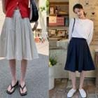 Pleated Flared A-line Skirt