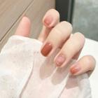 Gradient Gold Leaf Faux Nail Tips X43 - Dark Nude - One Size