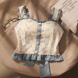 Color Block Bow Back Tank Top Blue - One Size