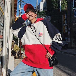 Lettering Zip Color Hoodie