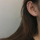 Set Of 3: Bar Earring + Bead Earring 3 Pair - Silver - One Size