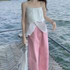 Asymmetrical Camisole Top / Wide Leg Jeans