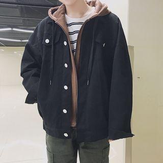 Mock Two Piece Hood Jacket