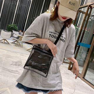 Set: Transparent Crossbody Bag + Pouch Black - One Size